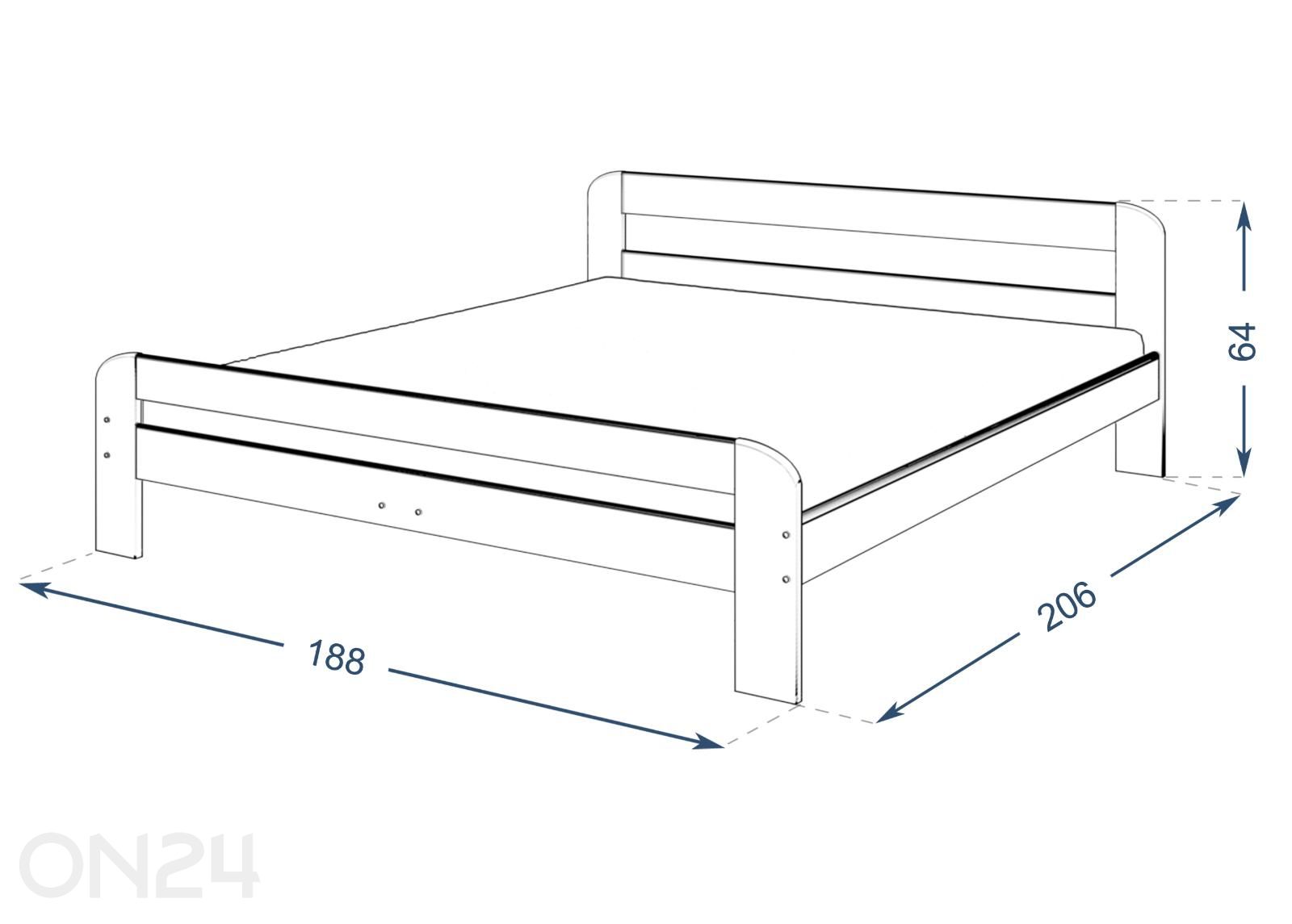 Voodi Dallas 180x200 cm suurendatud mõõdud