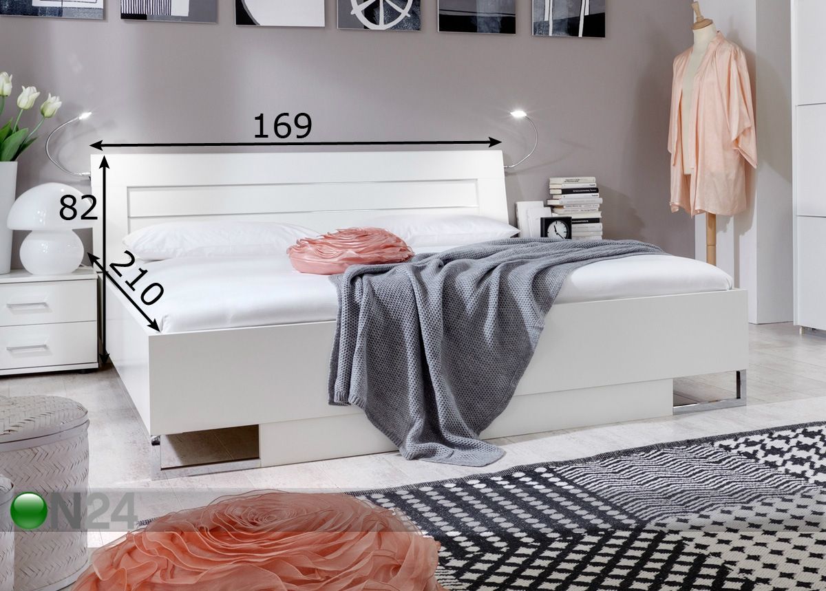Voodi Davos 160x200 cm suurendatud mõõdud