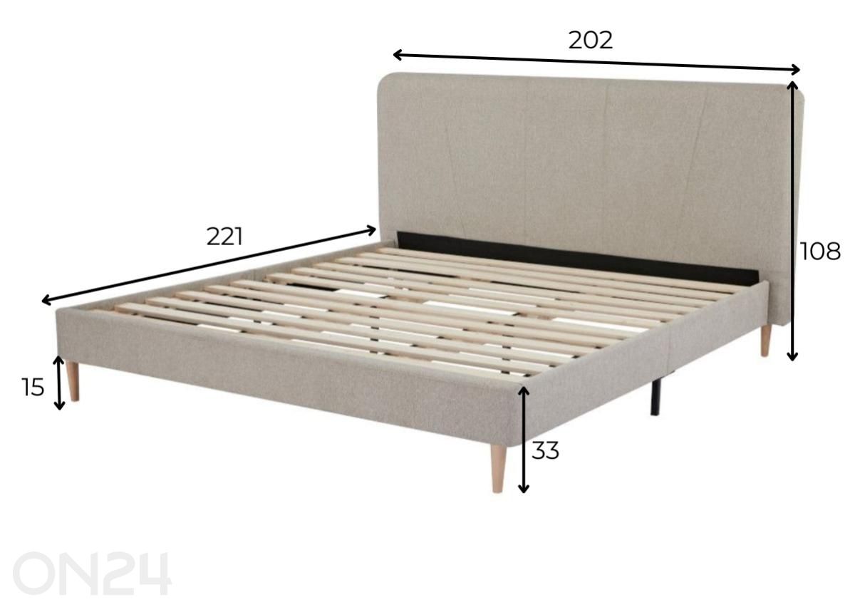 Voodi Elys 180x200 cm suurendatud mõõdud