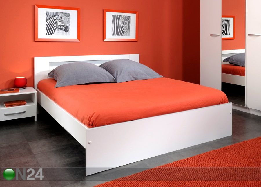 Voodi Evo 140x200cm valge suurendatud
