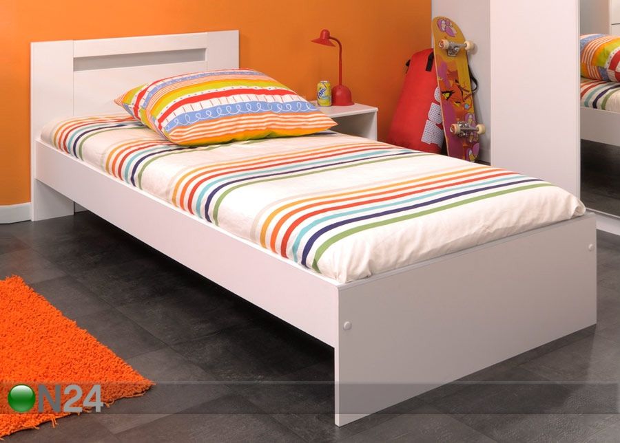 Voodi Evo 90x200 cm valge suurendatud