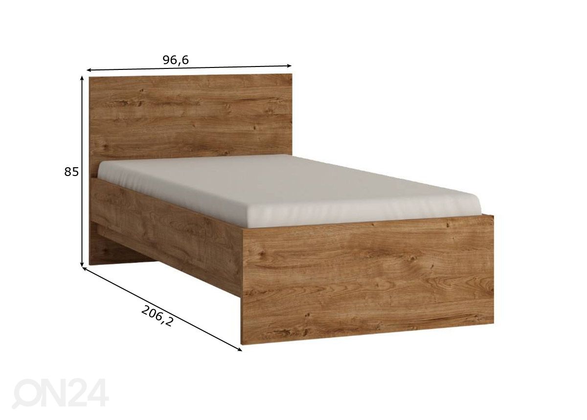 Voodi Fribo 90x200 cm suurendatud mõõdud