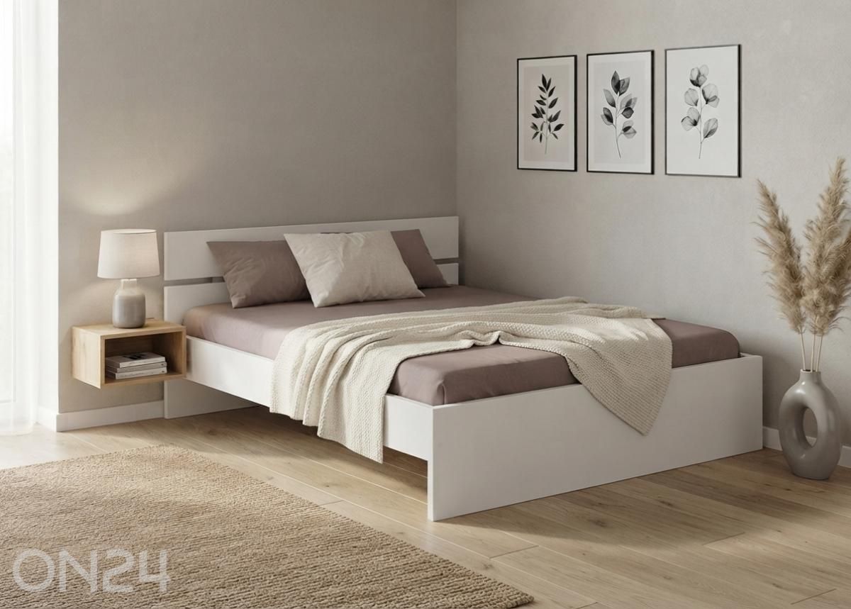 Voodi Infinity 140x200 cm valge suurendatud