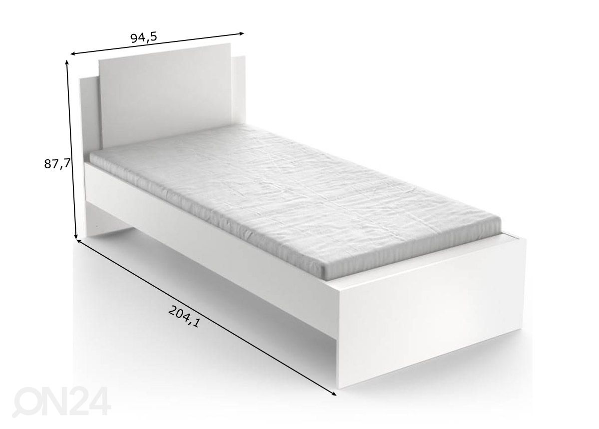 Voodi Life 90x190/200 cm suurendatud mõõdud