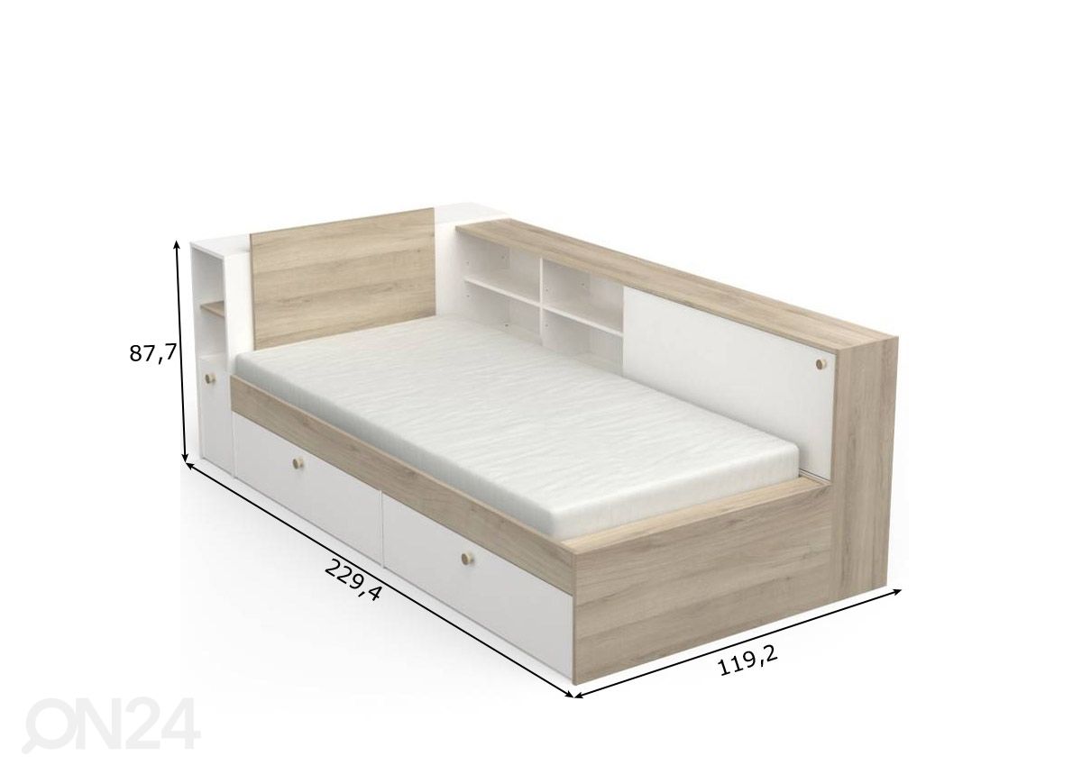 Voodi Life Function 90x190/200 cm suurendatud mõõdud