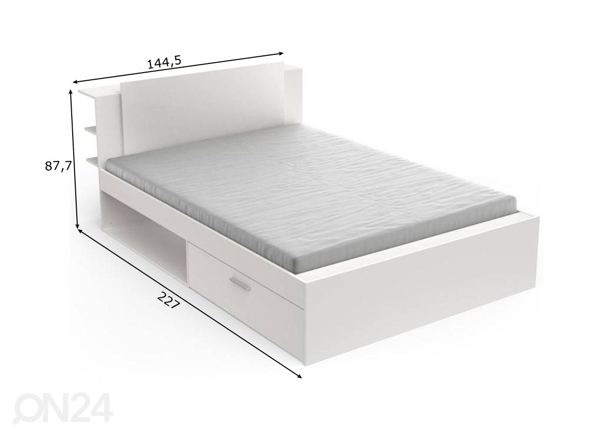 Voodi Life sahtlitega 140x190/200 cm suurendatud mõõdud