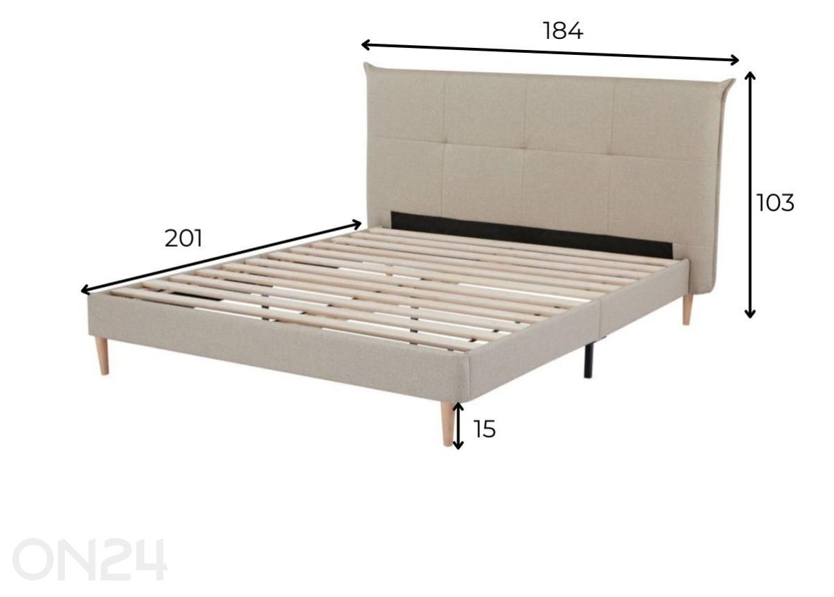 Voodi Luxa 160x200 cm suurendatud mõõdud