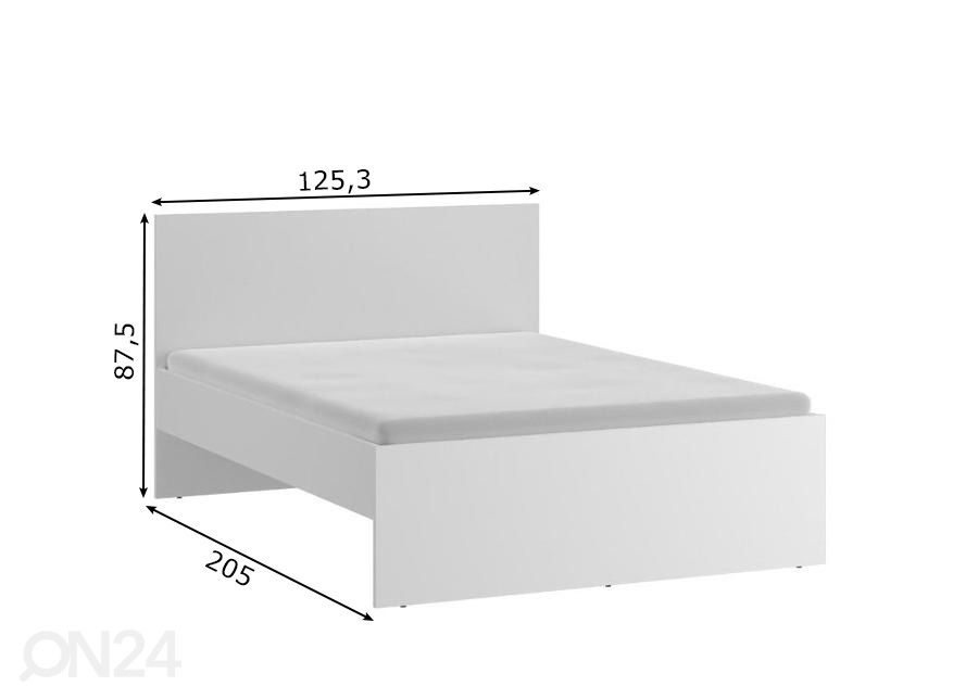 Voodi Marlow 120x200 cm suurendatud mõõdud