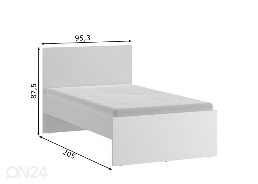 Voodi Marlow 90x200 cm suurendatud mõõdud