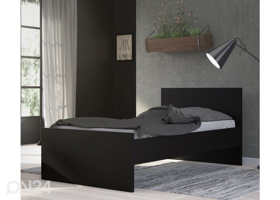 Voodi Naia 90x190 cm, matt must suurendatud