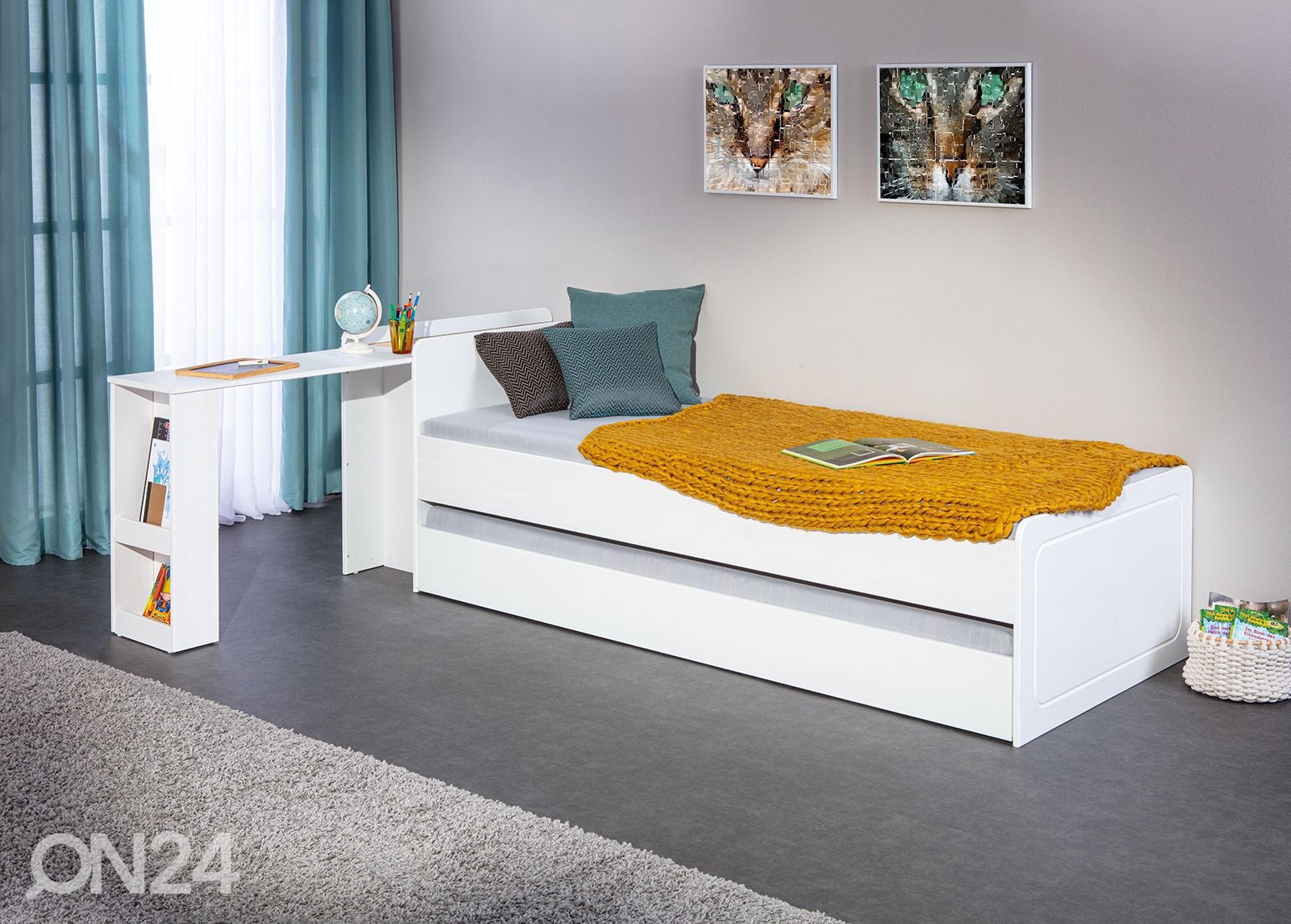Voodi Negras 90x200 cm, valge suurendatud