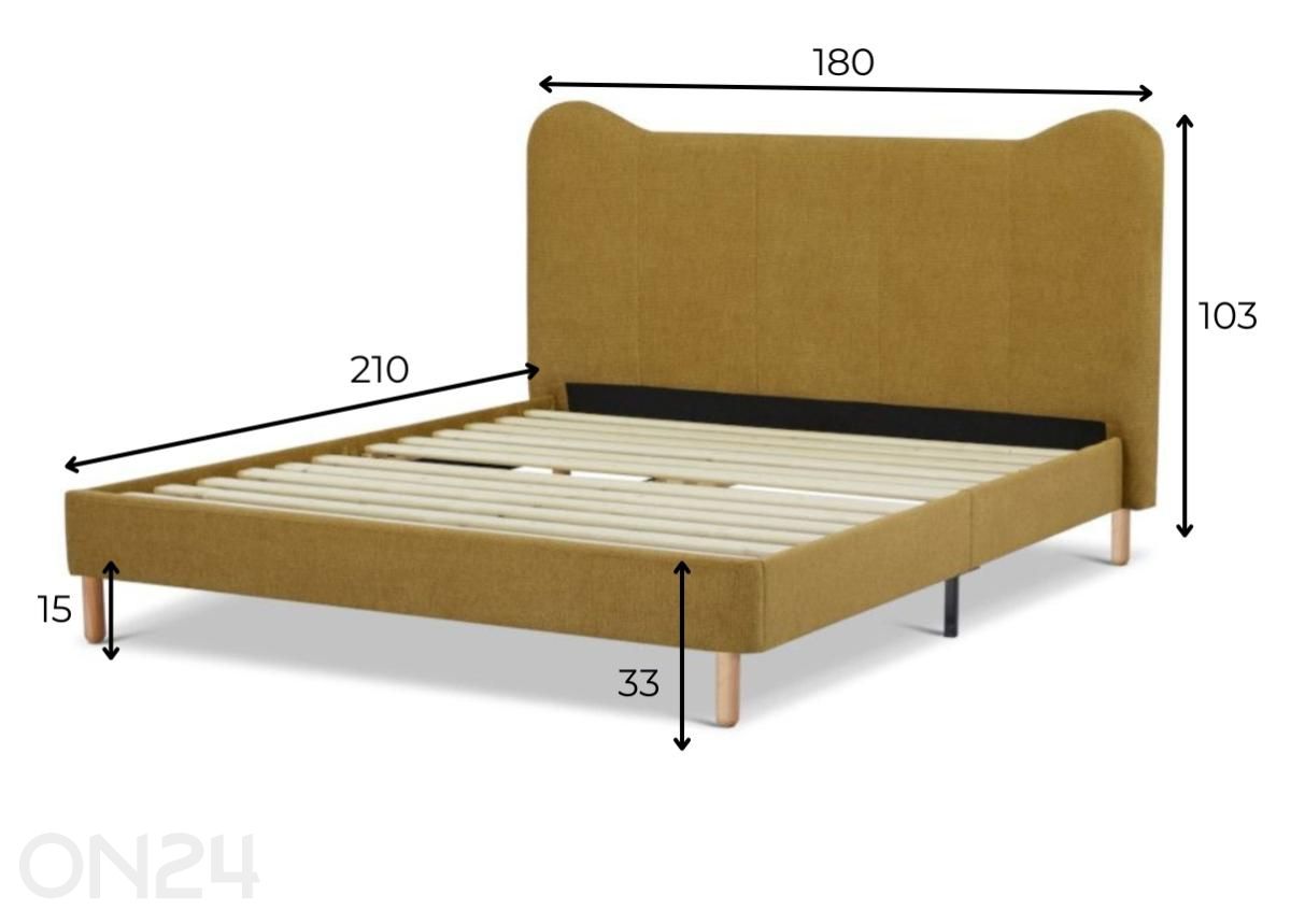 Voodi Oore 160x200 cm suurendatud mõõdud