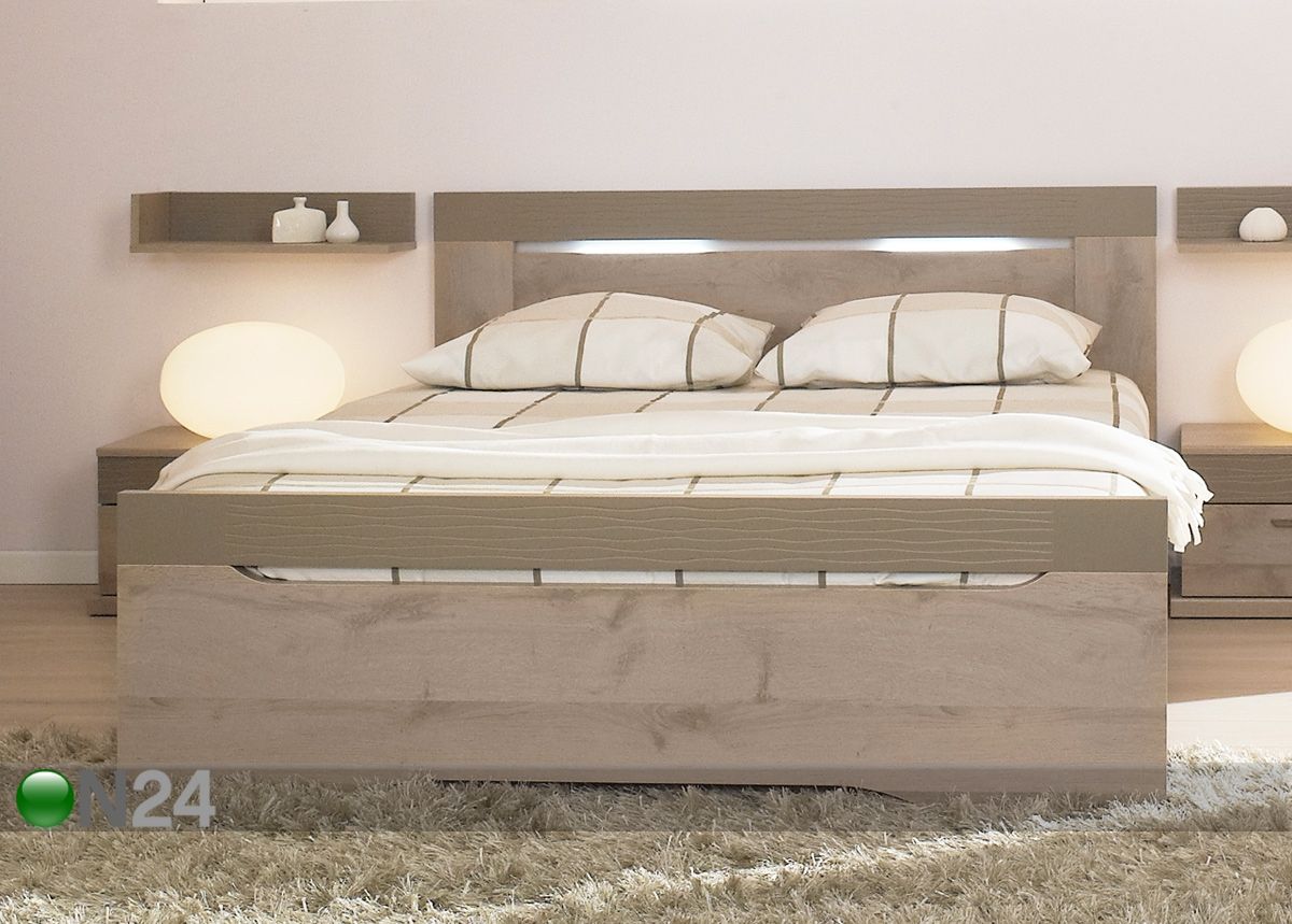 Voodi Perla oak 140x200 cm suurendatud