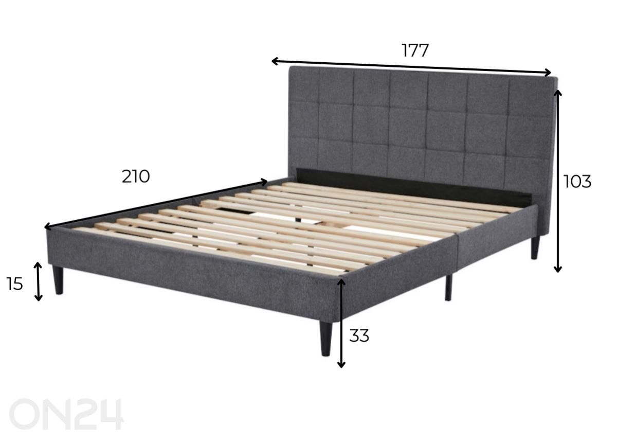 Voodi Ricco 160x200 cm suurendatud mõõdud