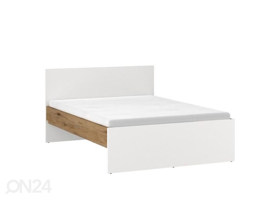 Voodi Ricko 120x200 cm, valge/tamm suurendatud