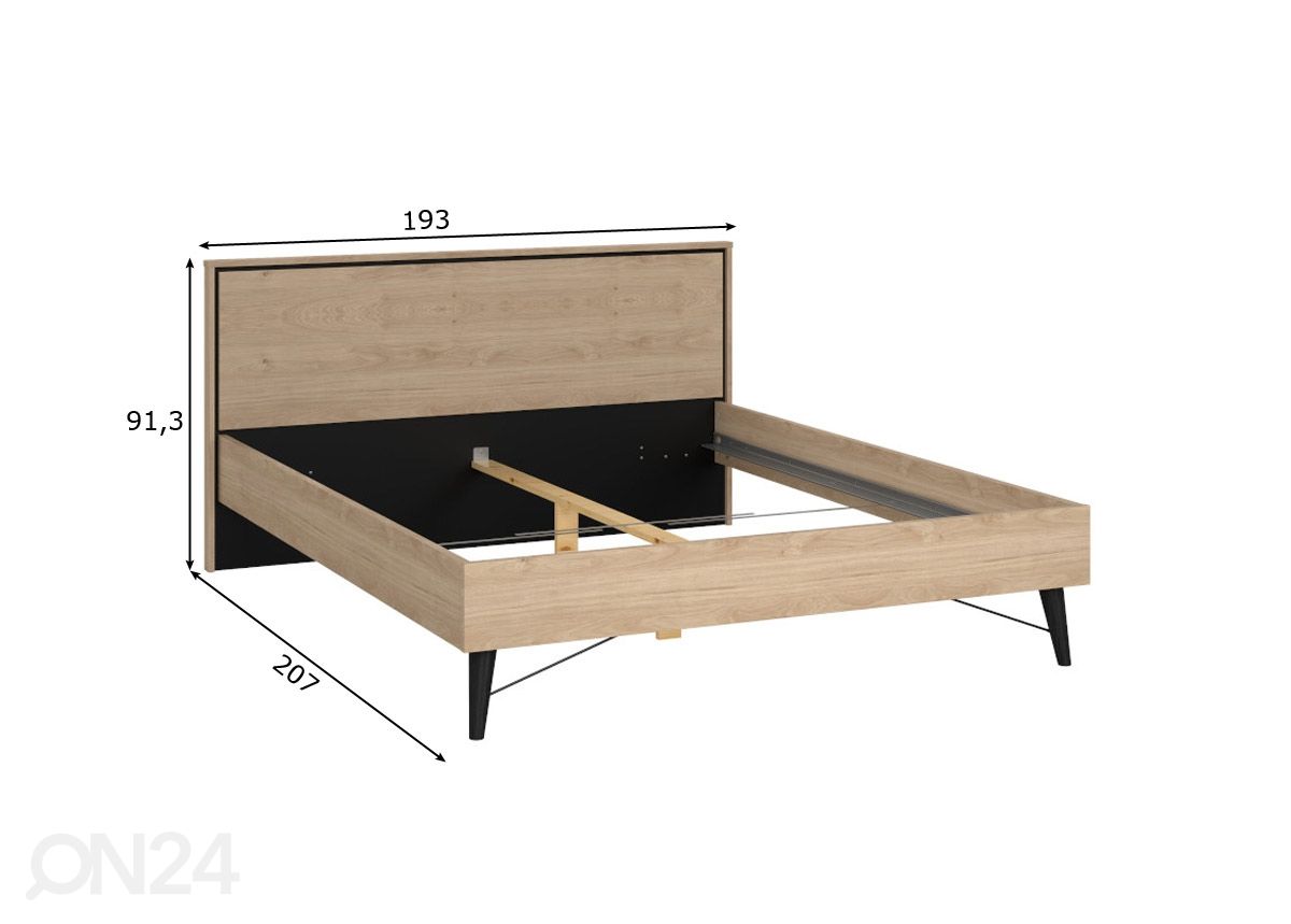 Voodi Ry 180x200 cm suurendatud mõõdud