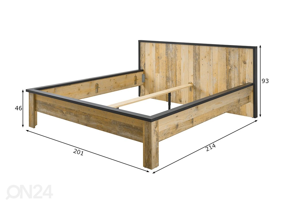 Voodi Sherwood 180x200 cm suurendatud mõõdud