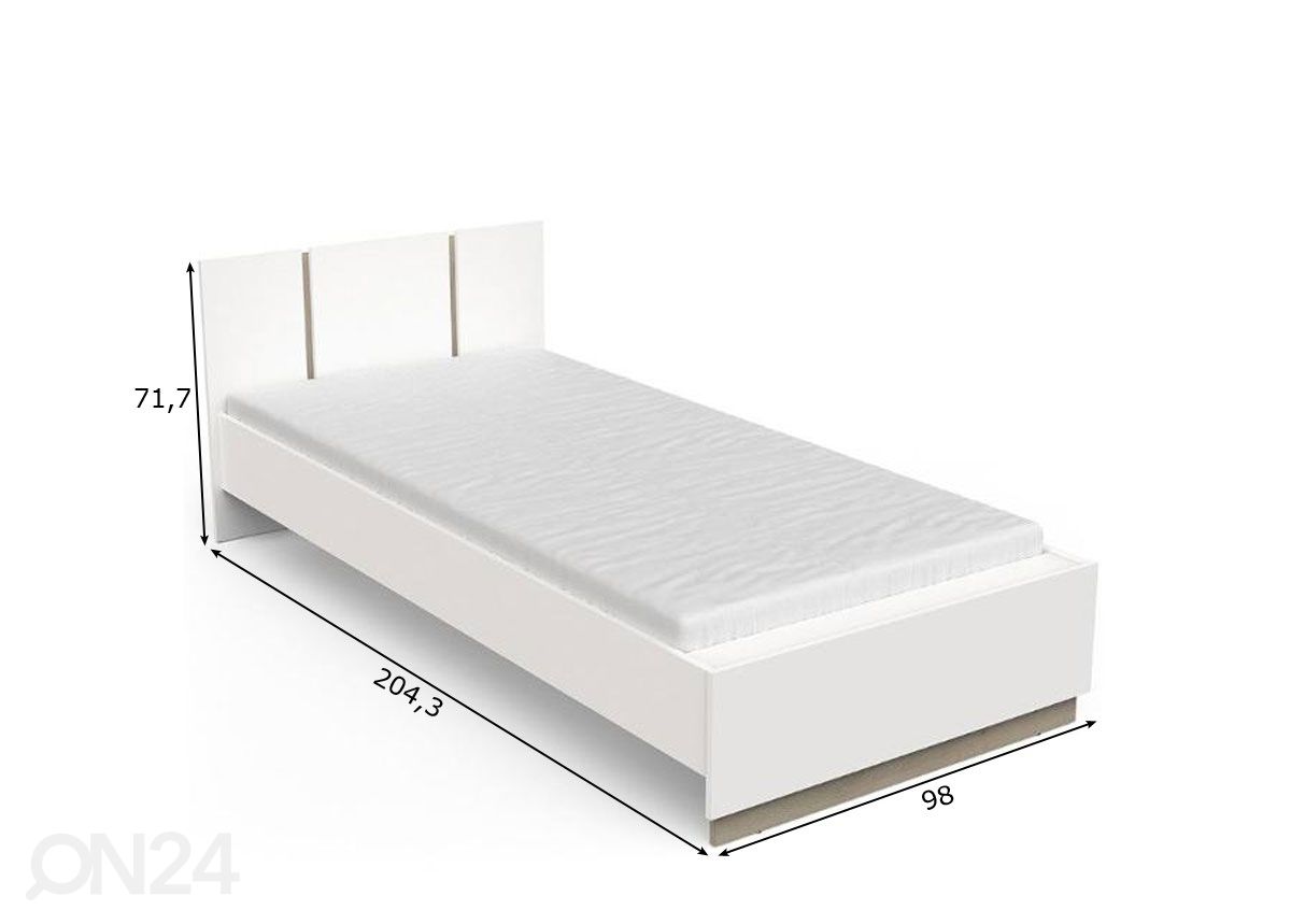 Voodi Watson 90x190/200 cm suurendatud mõõdud