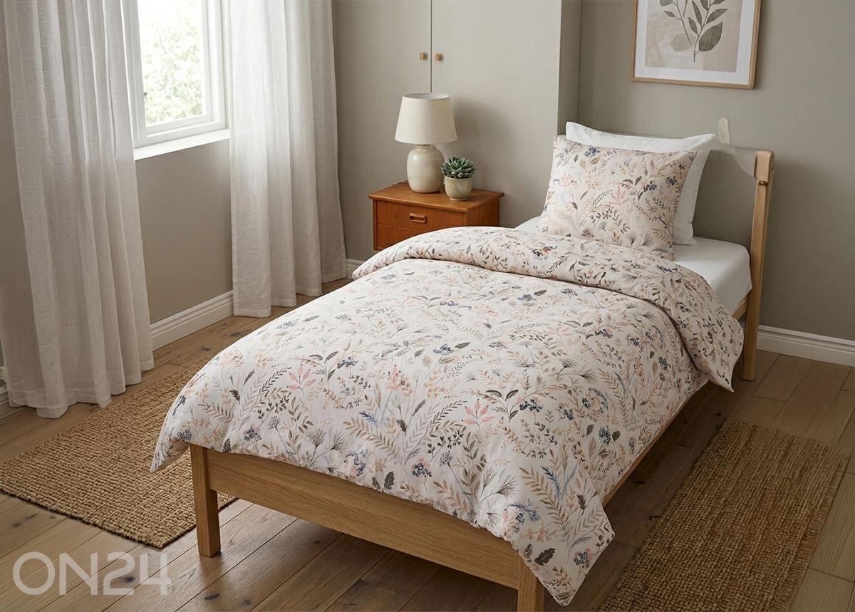 Voodipesu komplekt Meadow, tekikott 150x205 cm + padjapüür 50x60 cm suurendatud