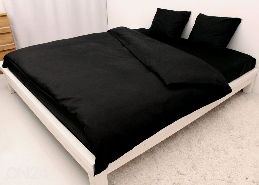 Voodipesukomplekt Black satään 150x210 cm suurendatud