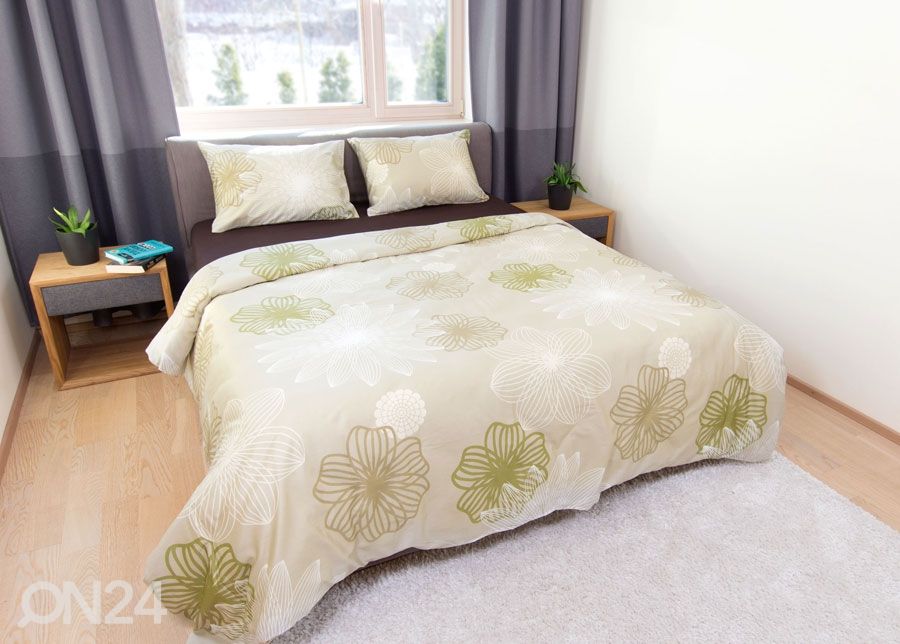Voodipesukomplekt Pale Olive 240x210 cm suurendatud