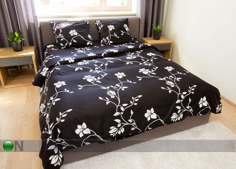 Voodipesukomplekt Regina Black 150x210 cm suurendatud
