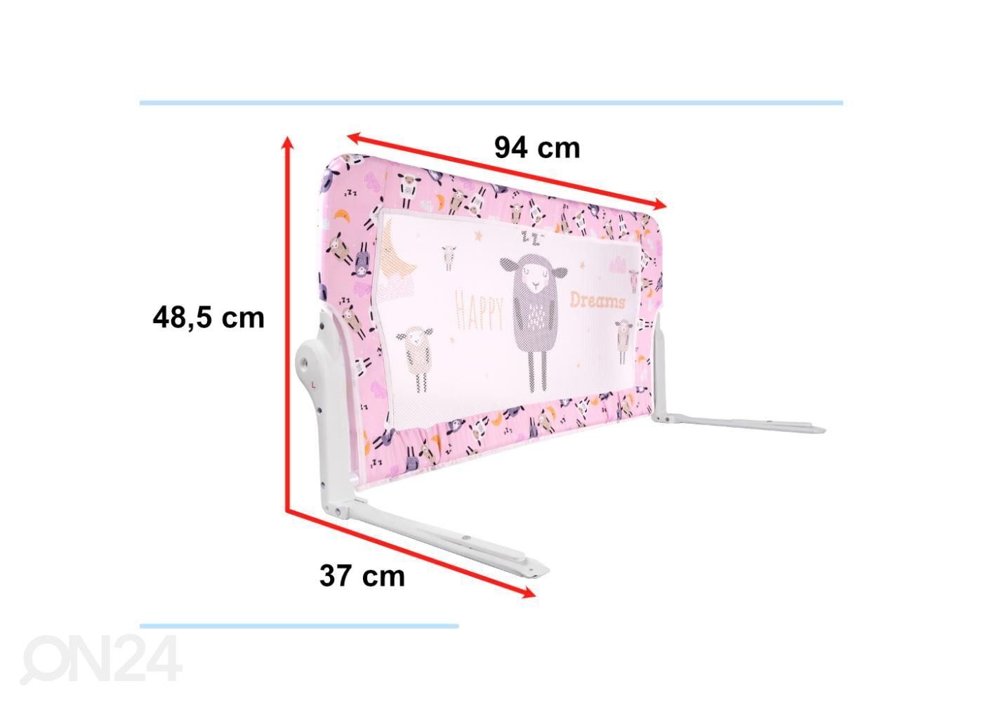 Voodipiire 90 cm suurendatud mõõdud