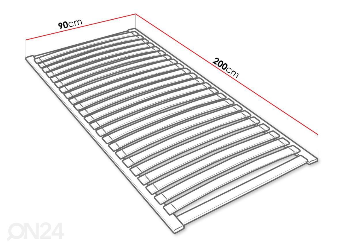 Voodipõhi 90x200 cm suurendatud mõõdud