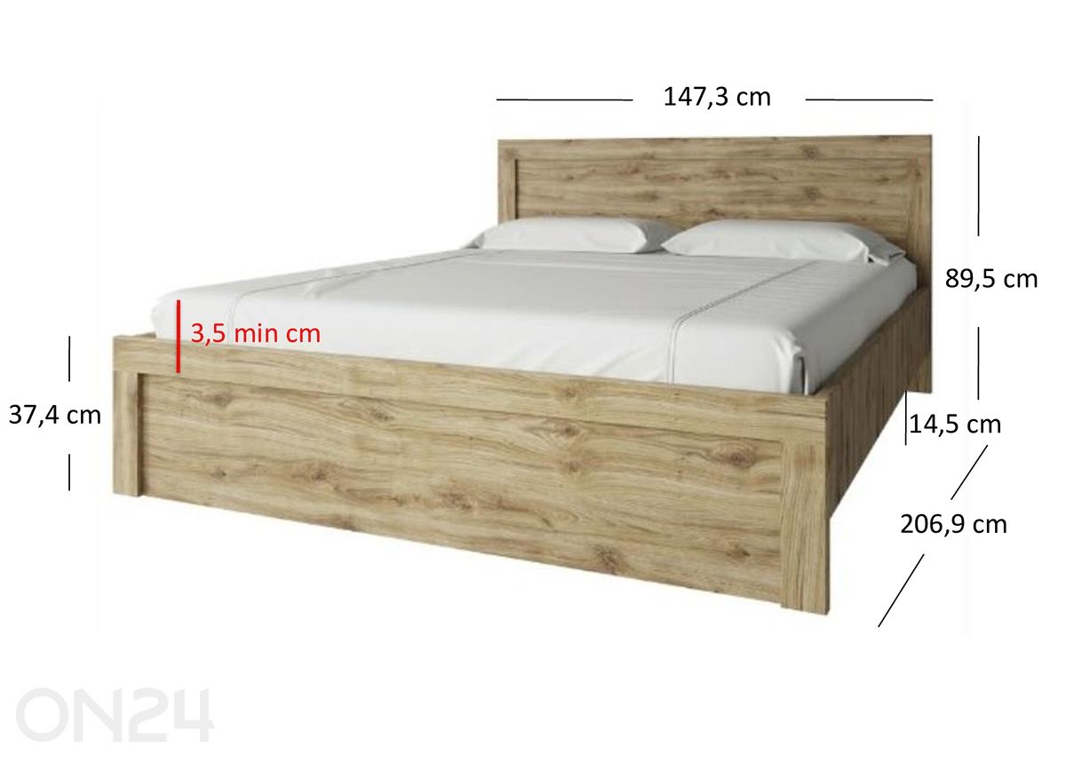 Voodiraam Doorset suurendatud
