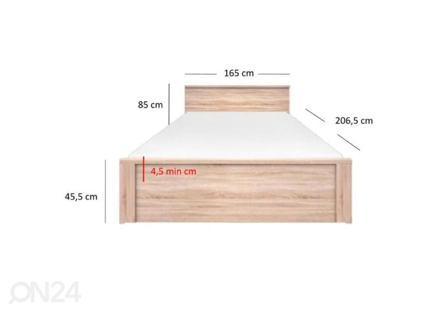 Voodiraam Norton 160x200 cm suurendatud mõõdud