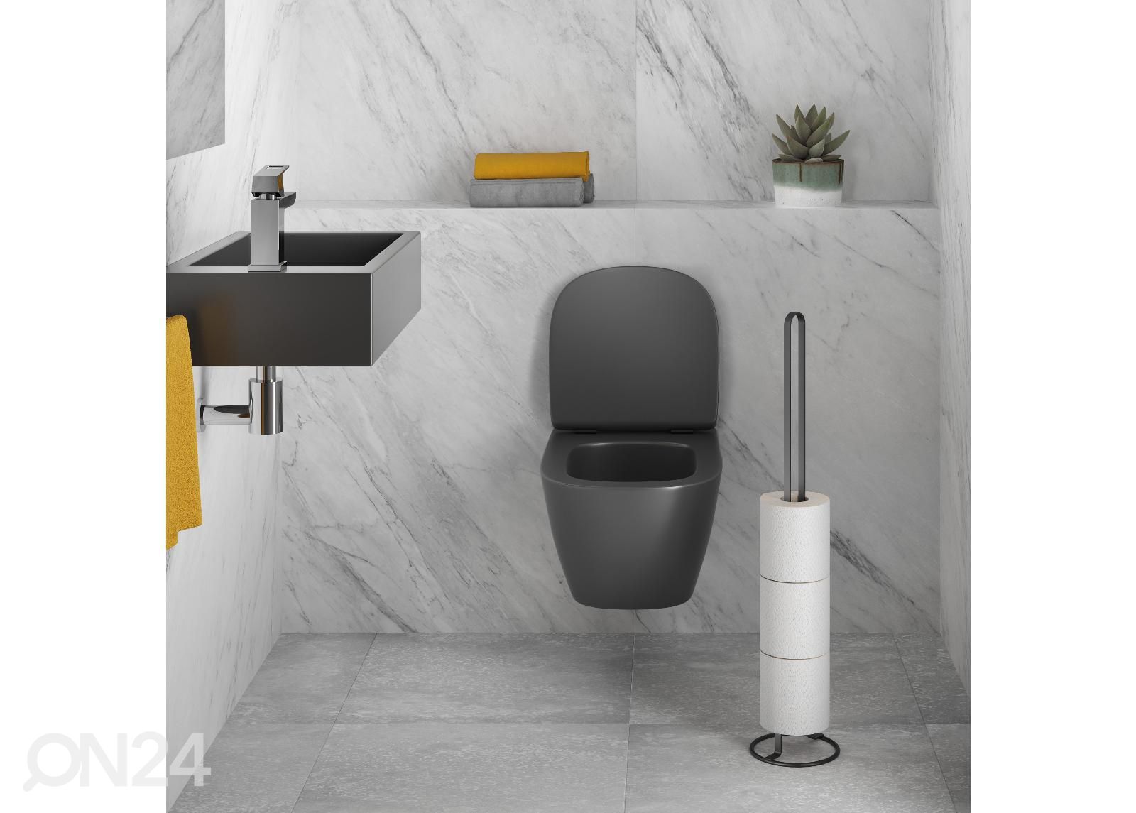 WC-paberi hoidja Origin, Ø12x58 cm, must suurendatud