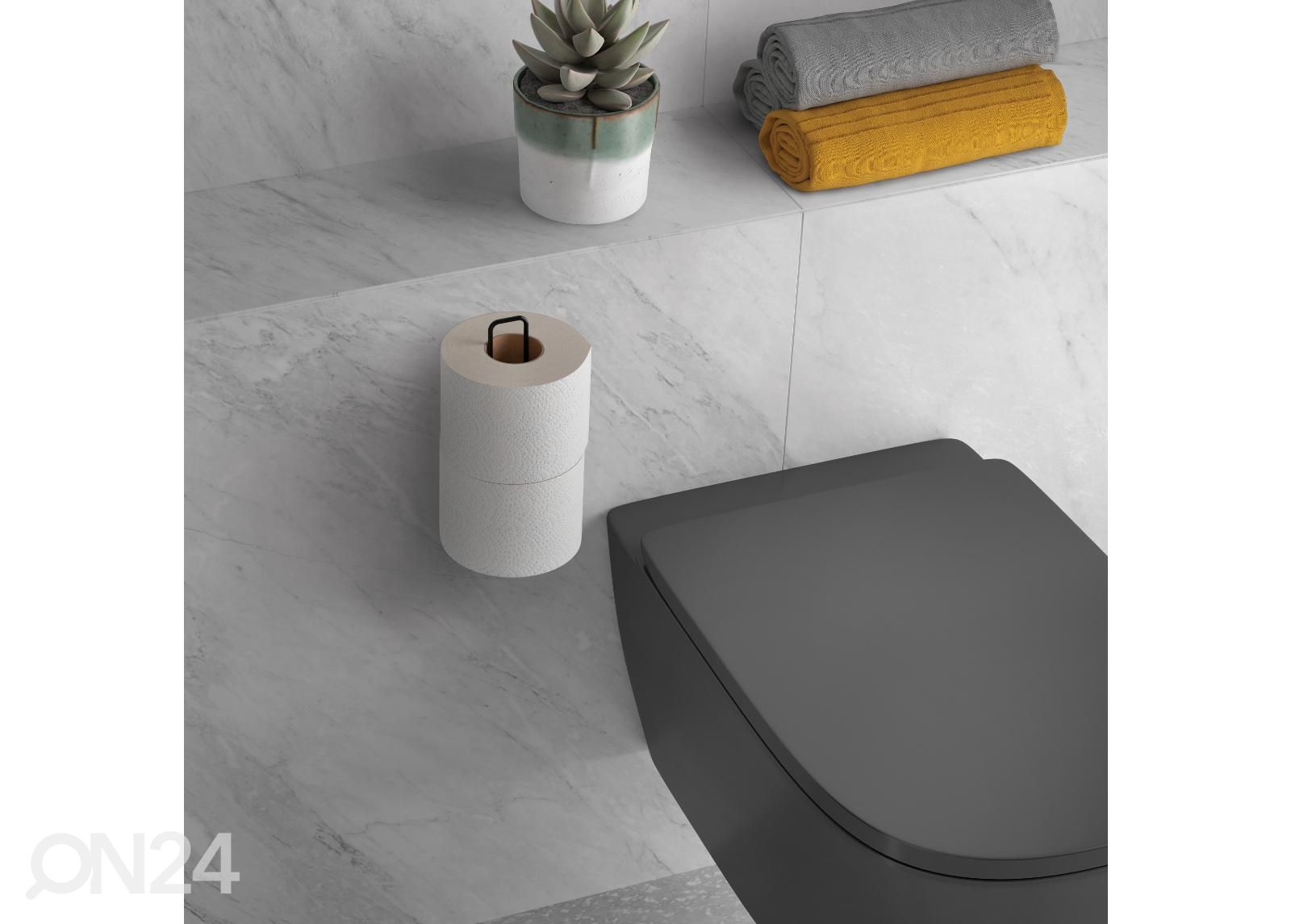 WC paberi varurulli hoidik 3x6x21 cm, must suurendatud