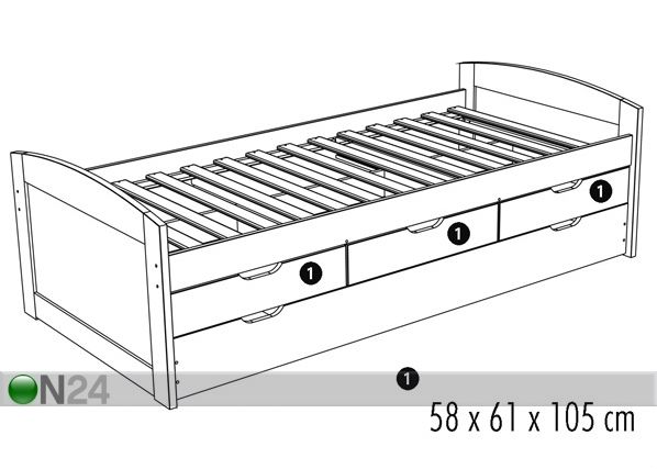 2-kohaline voodikomplekt Ulli 90x190 cm