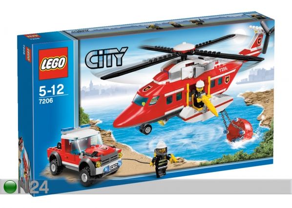 7206 Lego City tuletõrjehelikopter koos rekkaga