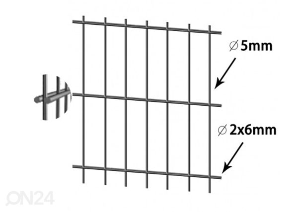 Aiapaneel 2D RAL7016, 6/5/6 mm 123x250 cm