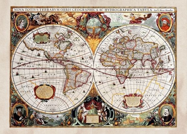 Fliis-fototapeet World map 360x270 cm