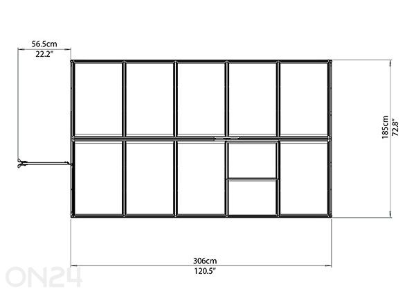 Kasvuhoone Palram Hybrid 1,85x3,06 m, 5,66 m²