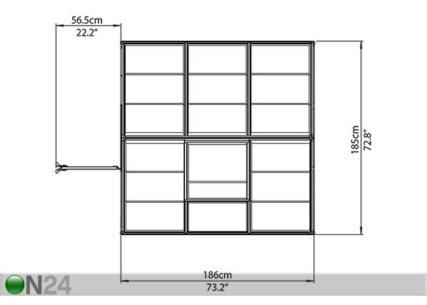 Kasvuhoone Palram Hybrid 1,86x1,86 m, 3,44 m²