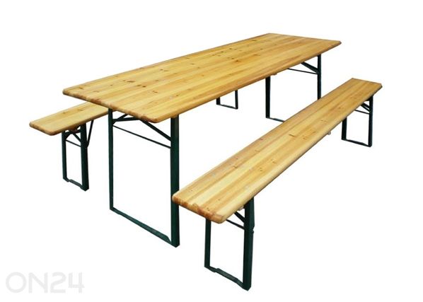 Kokkupandav aiamööbel, laud 50x220 cm + 2 pinki