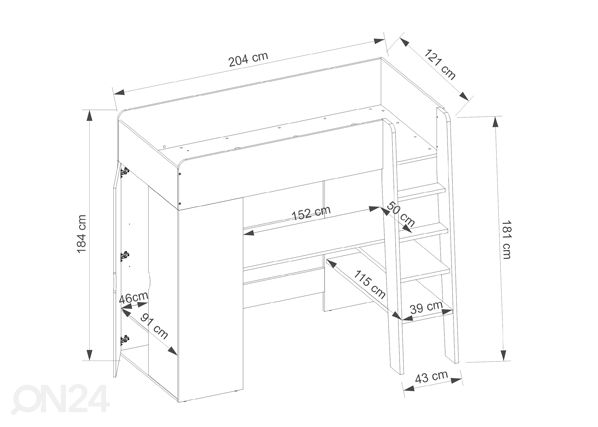 Kompaktvoodi+ madrats 90x200 cm