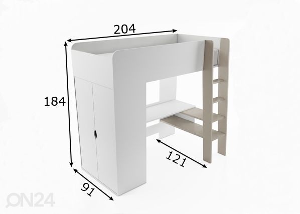 Kompaktvoodi+ madrats 90x200 cm