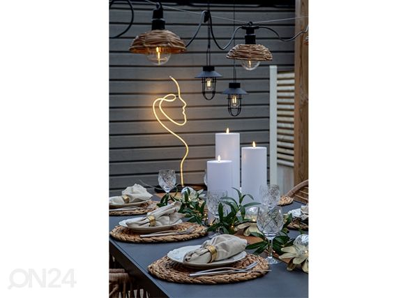 LED küünal Flamme Rak valge h27,5 cm