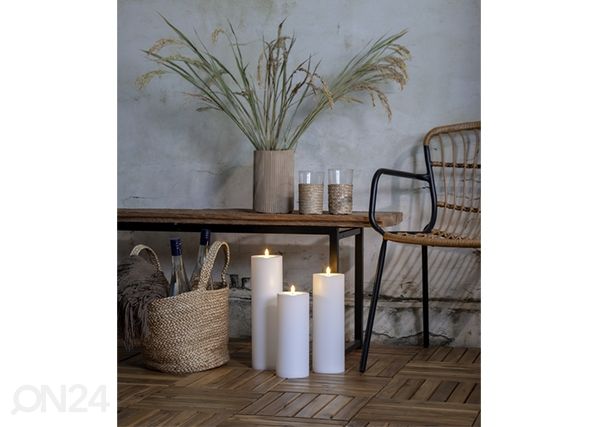 LED küünal Flamme Rak valge h37,5 cm