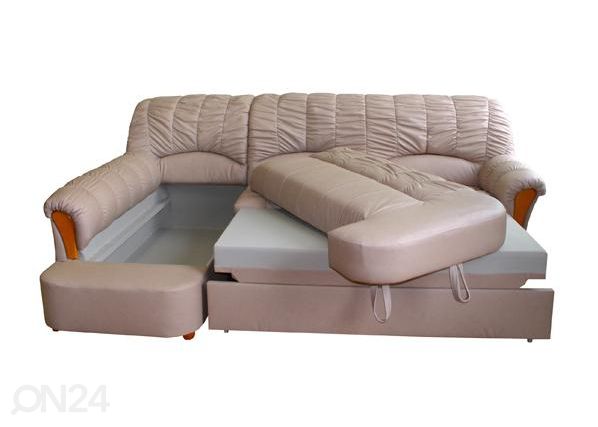 Pesukastiga nahast nurgadiivanvoodi