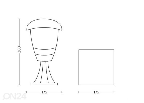 Philips Creek postamentvalgusti E27 must