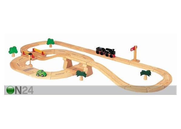 Plantoys autotee ja raudteekomplekt