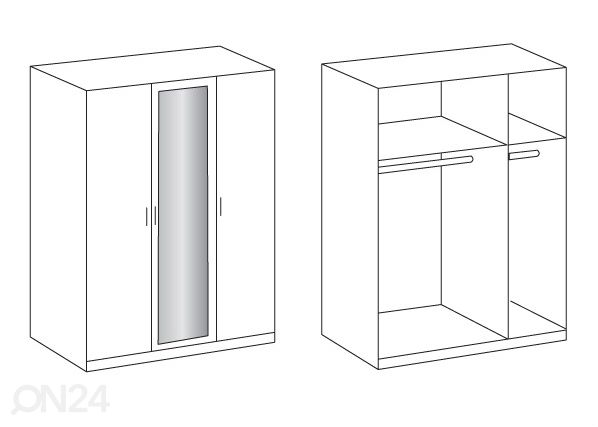 Riidekapp Osaka 135 cm