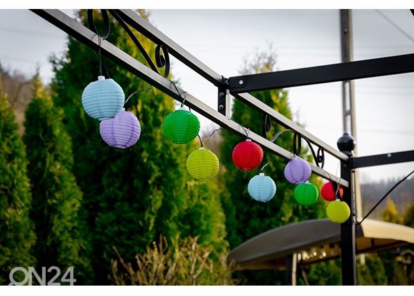 Solarvalguskett 10xLED värvilised pallid