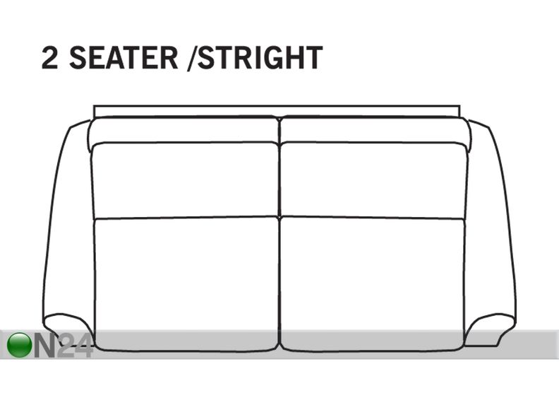 2-kohaline diivan Malmö sulepatjadega, sirge suurendatud