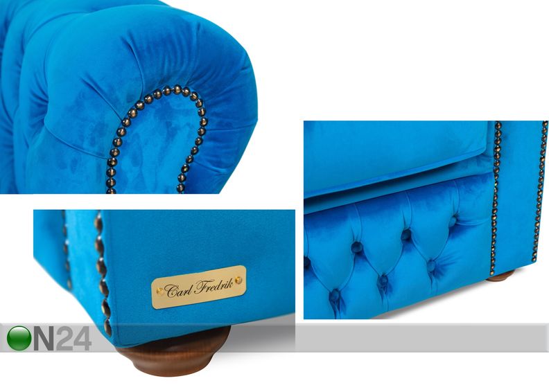 3-kohaline diivan Chesterfield suurendatud